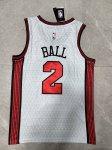 NBA 2 Ball Chicago Bulls 22-23 city Maillot blanc brodé